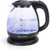 Small Glass Kettle Electric, Compact Mini Sized Electric Hot Water Kettle for Tea and Coffee 1L Black Taylor Swoden