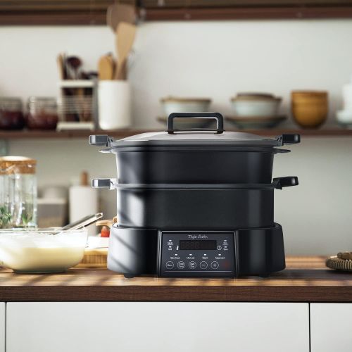  [아마존베스트]Taylor Swoden Arthur Slow Cooker Grill and Steamer 3 in 1 1250W Multifunction Preset Programmes and Manual Adjustment Digital Touch Screen Keep Warm Function BPA Free