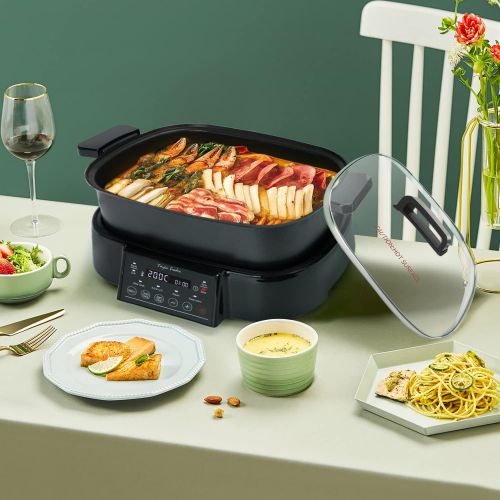  [아마존베스트]Taylor Swoden Arthur Slow Cooker Grill and Steamer 3 in 1 1250W Multifunction Preset Programmes and Manual Adjustment Digital Touch Screen Keep Warm Function BPA Free