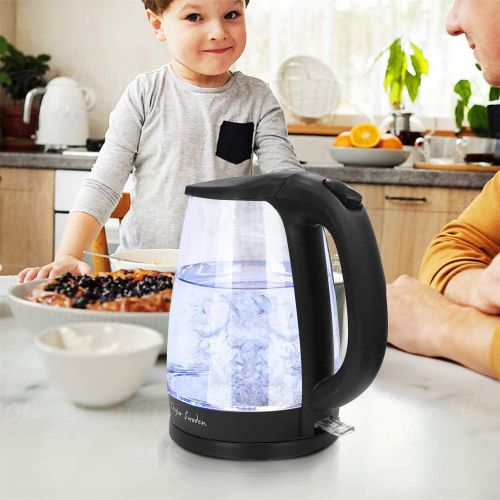  Taylor Swoden Electric Kettle 1.7L Glass Electric Tea Kettle, 1500W Hot Water Kettle Electric Cordless Water Boiler & Heater with LED Light, Auto Shut-Off & Boil-Dry Protection, BP