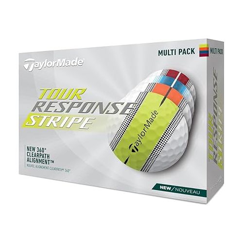  TaylorMade Men's Tour Response Stripe Golf Balls - Multi