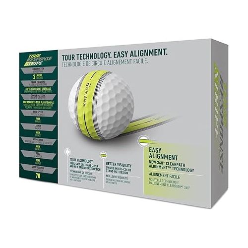  TaylorMade Men's Tour Response Stripe Golf Balls - Multi