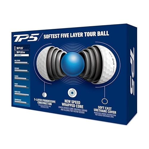  TaylorMade Men's TP5 Golf Balls '24 - White