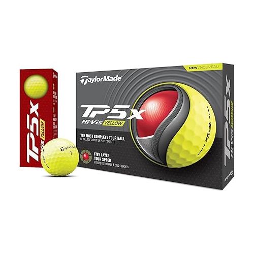  TaylorMade Golf 2024 TP5x Golf Balls Yellow One Dozen