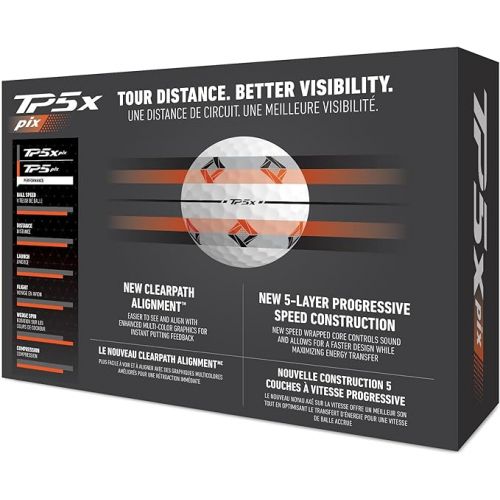  TaylorMade Golf 2024 TP5x pix Golf Balls One Dozen