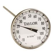 [아마존베스트]TaylorMade Taylor 6235J 2 Dial Bi-Metal Test Thermometer, 8 Stem, 10C/110C, 1% Accy