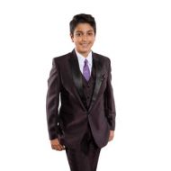 Tazio Boys Purple Poly/Rayon 5-piece Suit Set by TAZIO