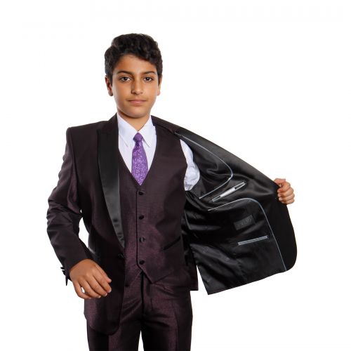  Tazio Boys Purple PolyRayon 5-piece Suit Set by TAZIO