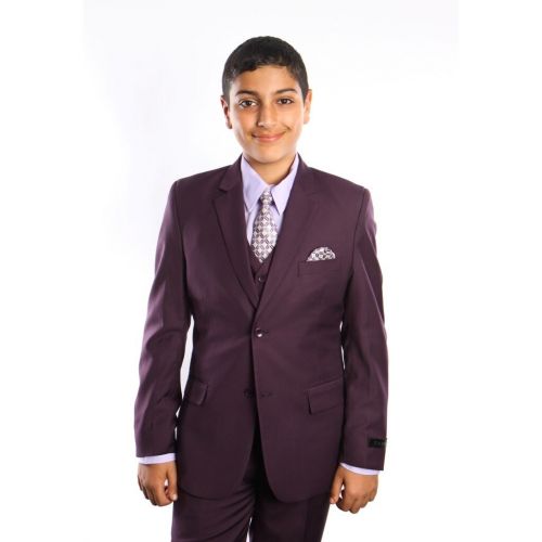  Tazio Boys 5-piece Plum Suit by TAZIO