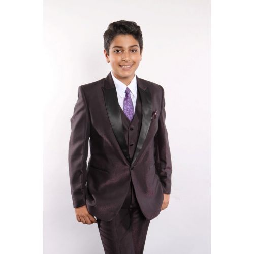  Tazio Boys Plum 5-piece Suit by TAZIO