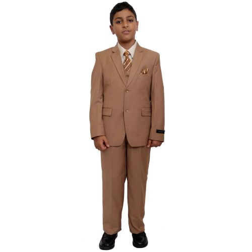  Tazio Boys Camel 5-piece Suit Set by TAZIO