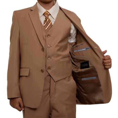  Tazio Boys Camel 5-piece Suit Set by TAZIO