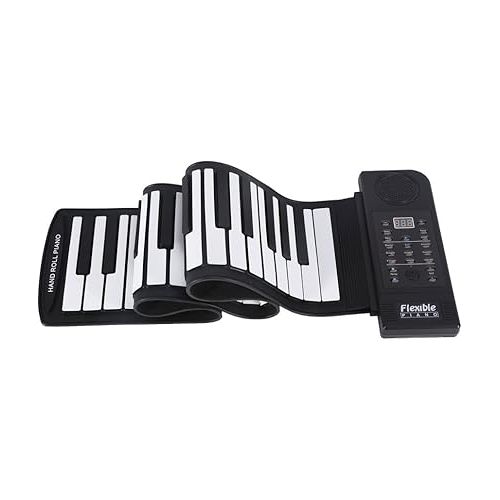  Piano Keyboard,Lujex Roll Up Piano,Roll Up Electronic Keyboard,Fold Away Music Keyboard Portable 61 Keys Roll Up Soft Silicone Flexible Electronic Digital Music Keyboard Piano New