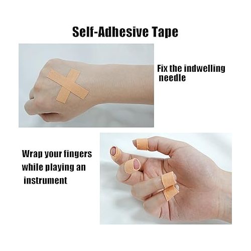  Adhesive Bandage Skin Color Breathable Surgical Tape Self Adhesive Tape Caulk Strip for Wound Dressing Care Sports (Skin Color 2.5cm*5m (1 roll))