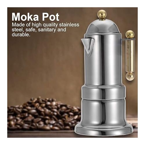  Tbest T Copper,Italian Express Coffee Maker,Moka Pot,Stainless Steel Moka Pot,Stainless Moka Pot Stainless Steel Moka Pot Stovetop Espresso Coffee Maker With Safety Valve 200 Ml