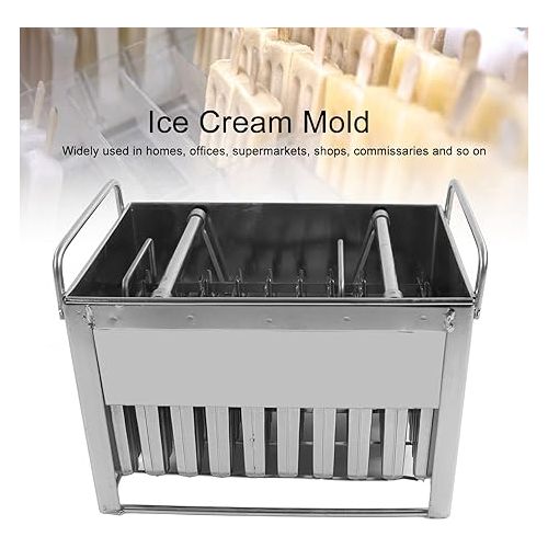  Ice Cream Tools,Ice Cream Maker Food Grade 304 Stainl Steel Stick Holder with Lid for Home Commercial