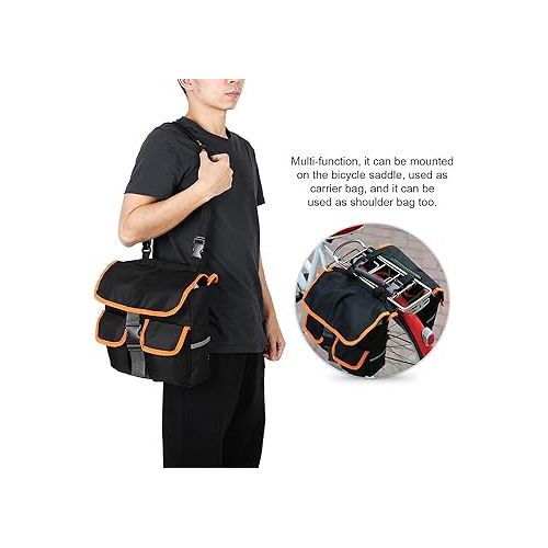  Bicycle Panniers For Rear Rack,Detachable Bike Rear Saddle Bag ycle Trunk Pannier Carrier Bag with Adjustable Hooks,Carrying Handle Pannier Bags For Bikes bike panniers