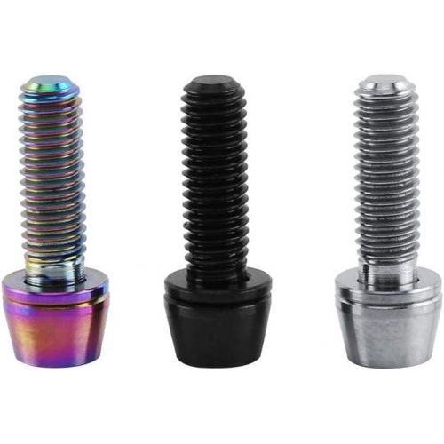  Tbest M6X16/20 Titanium Bolts Screws, 6pcs MTB Road Mountain Bike Bicycle Stem Bolt Screws Titanium Tapered Head Bolt Screw with Washer (M6X20mm-Colorful)