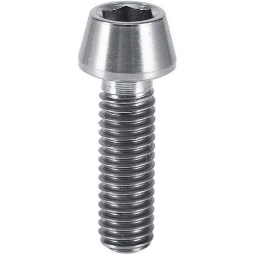  Tbest M6X16/20 Titanium Bolts Screws, 6pcs MTB Road Mountain Bike Bicycle Stem Bolt Screws Titanium Tapered Head Bolt Screw with Washer (M6X16mm-Silver)