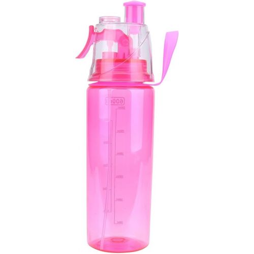  Tbest 600ml Portable Sport Water Bottle with Straw & Strap Flip Top Leak Proof Water Bottle Non-Toxic BPA Free & Eco-Friendly Clear Plastic Spray-Head Cup for Sports School Cycling Campi