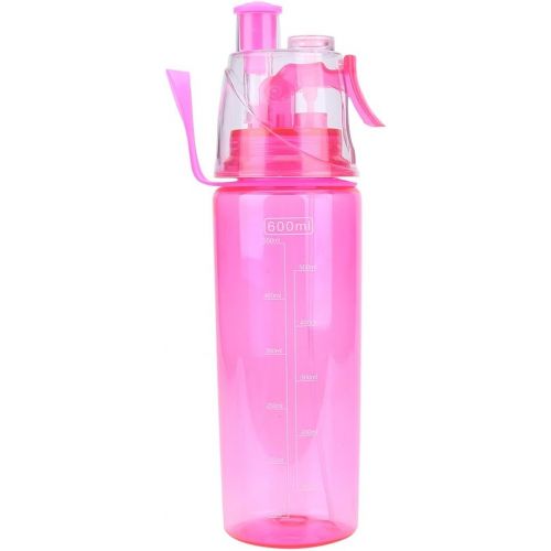 Tbest 600ml Portable Sport Water Bottle with Straw & Strap Flip Top Leak Proof Water Bottle Non-Toxic BPA Free & Eco-Friendly Clear Plastic Spray-Head Cup for Sports School Cycling Campi