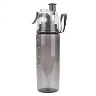 Tbest 600ml Portable Sport Water Bottle with Straw & Strap Flip Top Leak Proof Water Bottle Non-Toxic BPA Free & Eco-Friendly Clear Plastic Spray-Head Cup for Sports School Cycling Campi