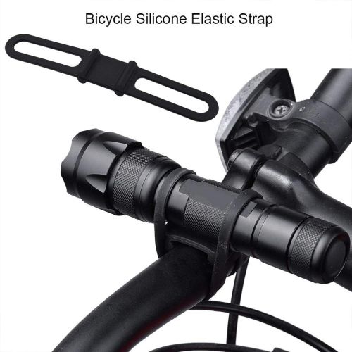  Tbest 【Pack of 5】 ycle Silicone Band, Elastic Rubber Strap Tie Flashlight Holder Bandage Bike Cycling Handlebar Mount Holder Strap Fixing Bandage Belt