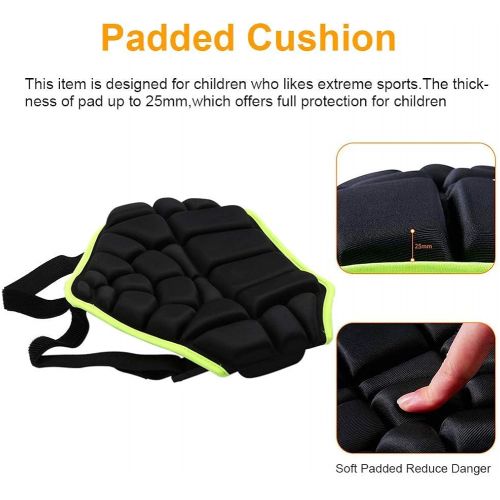  Tbest Children Sports Butt Pad Ski Snow Boarding Skate Hip Protective Padded Shorts, Kids Protective Hip Pad