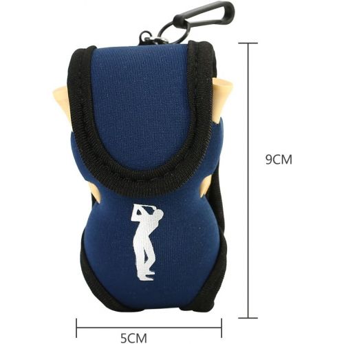 Tbest 3 Colors Protable Golf Ball Bag Holder Pouch Small Waist Storage Pack Includes 2 Ball and 4 Tees (Blue/Black/Pink)