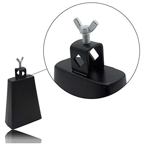  [아마존베스트]Tbest 6 Inch Cow Bell Metal Cow Bell Cowbells Drum Instrument with Handle for Drum Kit Black