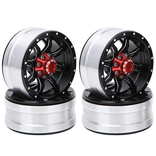  Tbest RC Wheel Hubs, 4Pcs Remoted Control Car 1:10 Scale 1.9inch Quality Aluminium Alloy Wheel Hub RC Accessory for Trx4 Scx10 D90 1/10 RC Car Kids Toy Children