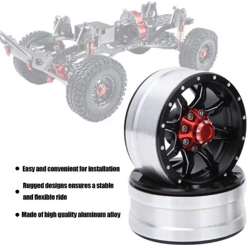  Tbest RC Wheel Hubs, 4Pcs Remoted Control Car 1:10 Scale 1.9inch Quality Aluminium Alloy Wheel Hub RC Accessory for Trx4 Scx10 D90 1/10 RC Car Kids Toy Children