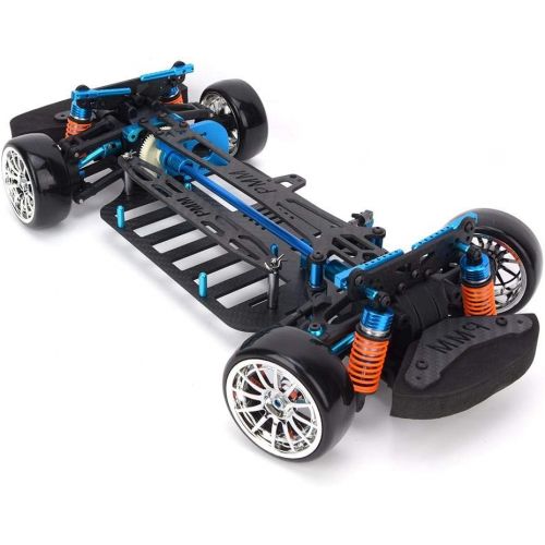  Tbest RC Car Frame, Aluminium Alloy & Plastic Frame Kit 1:10 RC Part 4WD with Carbon Fiber Chassis Bumper for TT01/TT01E 1/10 RC Car Model