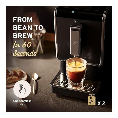  Tchibo Single Serve Coffee Maker - Automatic Espresso Coffee Machine - Built-in Grinder, No Coffee Pods Needed - Comes with 2 x 17.6 Ounce Bags of Whole Beans