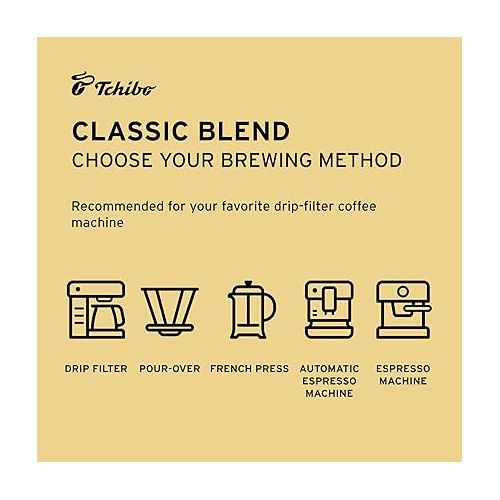  Tchibo Whole Bean Coffee - Rost Frisch Classic Blend - Medium-Roast Arabica Beans with Rich Aromas of Red Berries and Dried Fruits - Intensity 4/6, Acidity 2/6, Roast Level 4/6-12 oz - Pack of 1