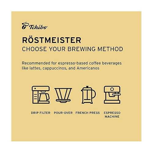  Tchibo Ground Coffee - Rost Frisch Rostmeister - Dark-roasted Arabica Beans with Exquisite Aromas of Bittersweet Chocolate - Intensity 5/6, Acidity 1/6, Roast Level 6/6-12 oz - Pack of 1