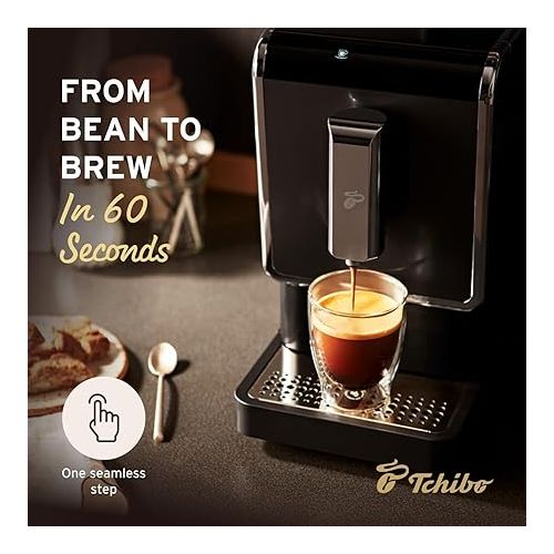  Tchibo Single Serve Coffee Maker - Automatic Espresso Coffee Machine - Built-in Grinder, No Coffee Pods Needed - Comes with 6 x 12 Ounce Bags of Whole Beans