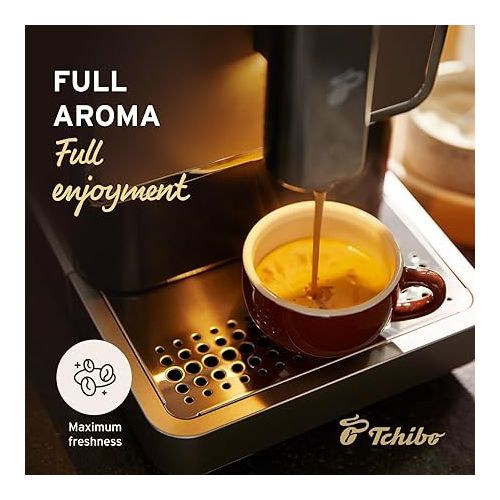  Tchibo Single Serve Coffee Maker - Automatic Espresso Coffee Machine - Built-in Grinder, No Coffee Pods Needed - Comes with 6 x 12 Ounce Bags of Whole Beans