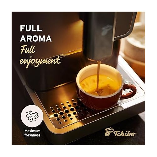  Tchibo Single Serve Coffee Maker - Automatic Espresso Coffee Machine - Built-in Grinder, No Coffee Pods Needed - Comes with 2x 17.6 Ounce Bags of Whole Beans