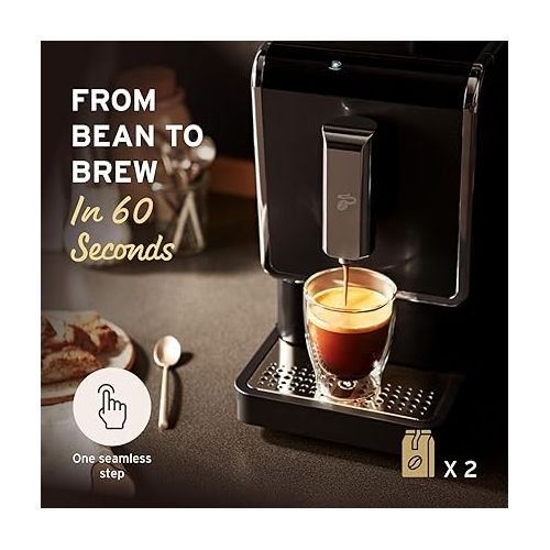  Tchibo Single Serve Coffee Maker - Automatic Espresso Coffee Machine - Built-in Grinder, No Coffee Pods Needed - Comes with 2x 17.6 Ounce Bags of Whole Beans