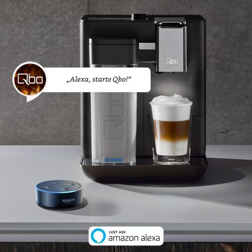  Tchibo Qbo You-Rista Kaffee Kapselmaschine inkl. Milchaufschaumer - Amazon Alexa kompatibel (Echo Dot) Grey Matt