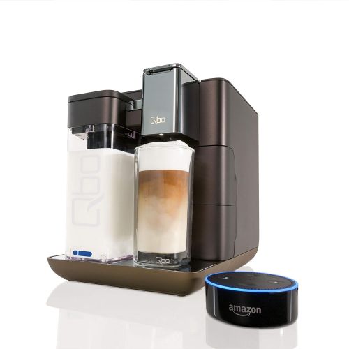  Tchibo Qbo You-Rista Kaffee Kapselmaschine inkl. Milchaufschaumer - Amazon Alexa kompatibel (Echo Dot) Grey Matt