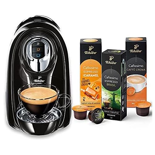 [아마존베스트]Tchibo Cafissimo Compact Capsule Machine, Black (for Coffee, Espresso and Caffe Crema) incl. 30 Capsules