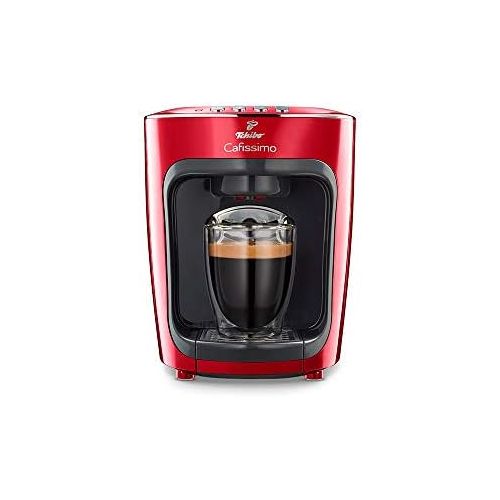  [아마존베스트]Tchibo Cafissimo Mini Capsule Machine (for Coffee, Espresso and Caffe Crema) Including Electric Milk Frother Made of Stainless Steel and 30 Capsules (Red)