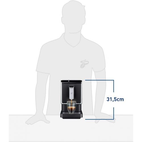  Tchibo Esperto Caffe 1.1 Fully Automatic Coffee Machine with Electric Milk Frother and 1 kg Barista Caffe Crema for Caffe Crema, Espresso and Milk Specialities, Anthracite