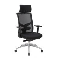 Tdbest Highback Mesh Office Chair with Adjustable Armrest Lumbar Support Headrest, Ergonomic Swivel Desk Chair for Office Guest Reception/Conference Room