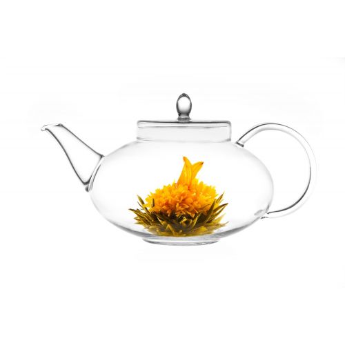  Glass Teapot Harmony, 42oz/1242ml with Tea Warmer Cozy Lead Free Special Glass No Drip by Tea Beyond