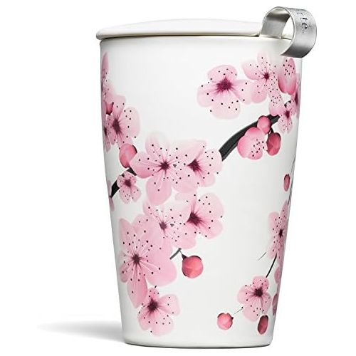  Tea Forte Tee Forte Kati Tasse Keramik Tee Infuser Tasse mit Infuser Korb und Deckel zum Einweichen, Hanami