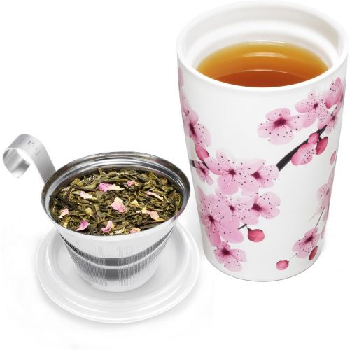  Tea Forte Tee Forte Kati Tasse Keramik Tee Infuser Tasse mit Infuser Korb und Deckel zum Einweichen, Hanami