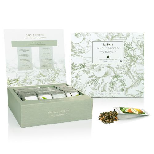  [아마존 핫딜] [아마존핫딜]Tea Forte Single Steeps Loose Leaf Tea Chest, 28 Different Single Serve Pouches, Green Tea